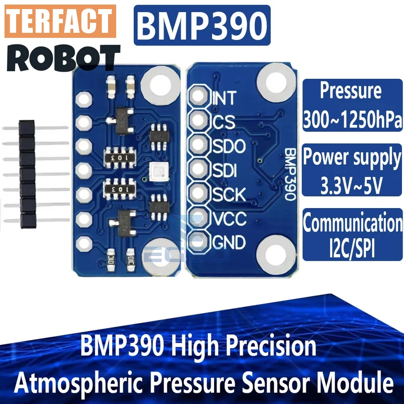 1~10PCS TERFACT BMP390 High Precision Atmospheric Pressure Sensor Module I2C SPI Interface Compatible With For Arduino And STM32
