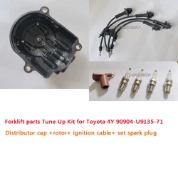 Forklift parts Tune Up Kit for Toyota 4Y 90904-U9135-71 Distributor cap rotor ignition cable set spark plug
