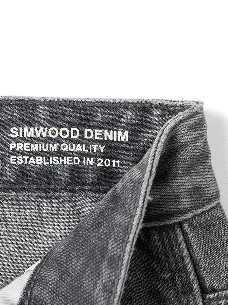 SIMWOOD-Jean Conique pour Homme, Denim Vintage Délavé, Grande Taille, Nouvelle Collection Automne 2024