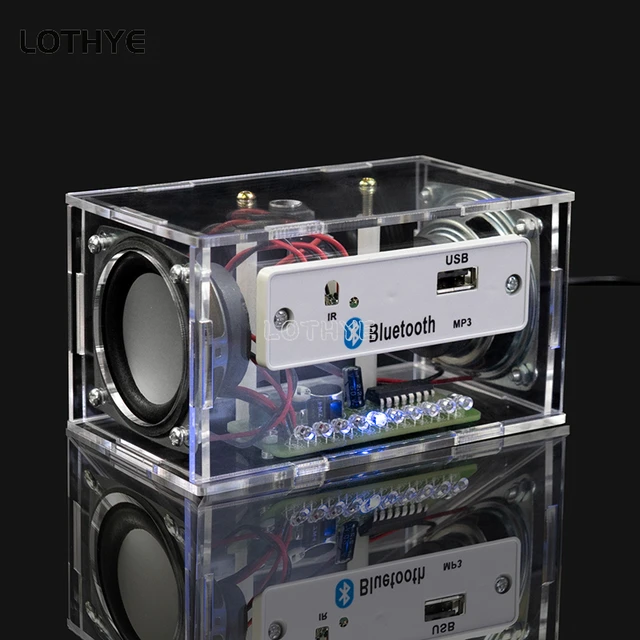 Mini podwójny głośnik Bluetooth Audio 3W * 2 DIY zestaw elektroniczny sterowanie głosem wskaźnik poziomu widma wyświetlacz zestaw lutowniczy