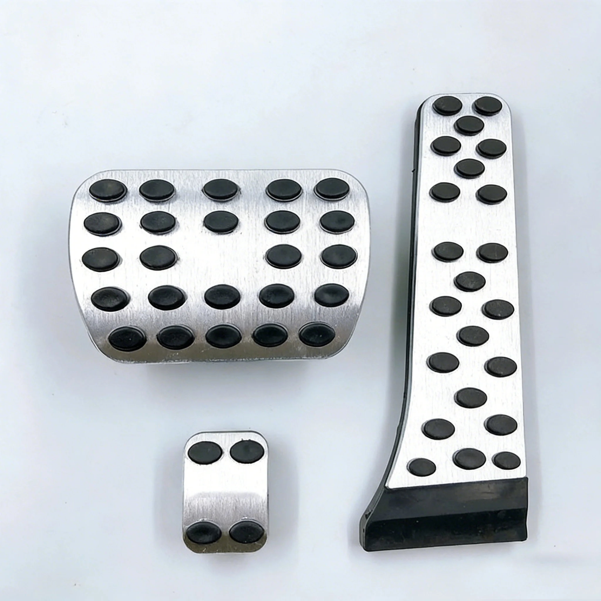 

Non-Slip Aluminum Alloy Gas Brake Dead Pedal Covers for Mercedes-Benz C CLS E GLK SLK Class, Brushed Silver Anti-Skid Rubber Dot