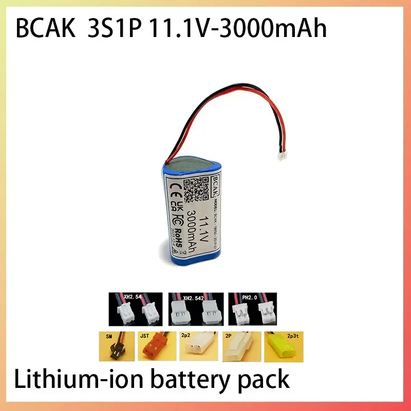 

Quality BCAK 3S1P 11.1V 3000mAh 18650 Lithium Battery Pack 5A BMS For Bluetooth Speaker Flashlight Fascia Gun Backup Power