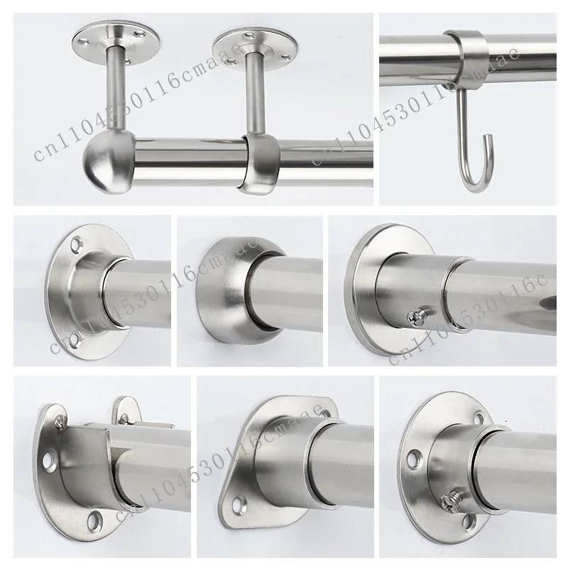 Thickened stainless steel flange base Load-bearing clothes rod fixed pipe base Wall hardware support Curtain rod holder