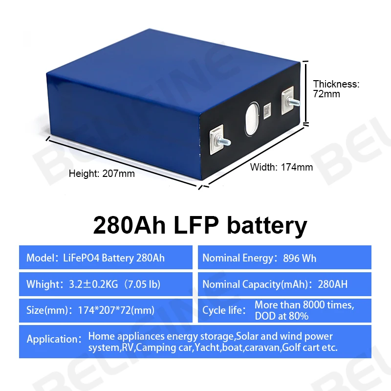 New arrival lifep04 280a 3.2v prismatic 3.2v 280ah lifepo4 battery cells for Solar energy storage system