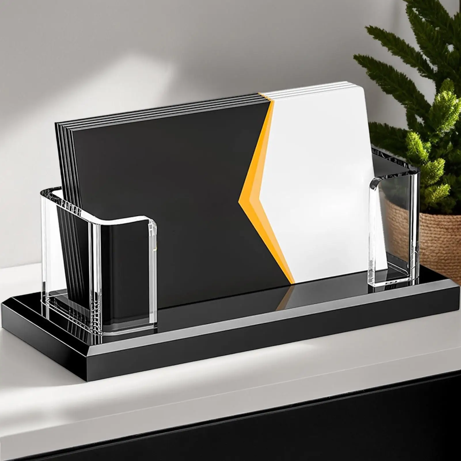 Namenskarten-Ausstellungsständer, Visitenkartenhalter, Display, transparente Acryl-Aufbewahrung für Beurfälle, Besprechungen, Arbeit, Bewertungen, Heimindustrie