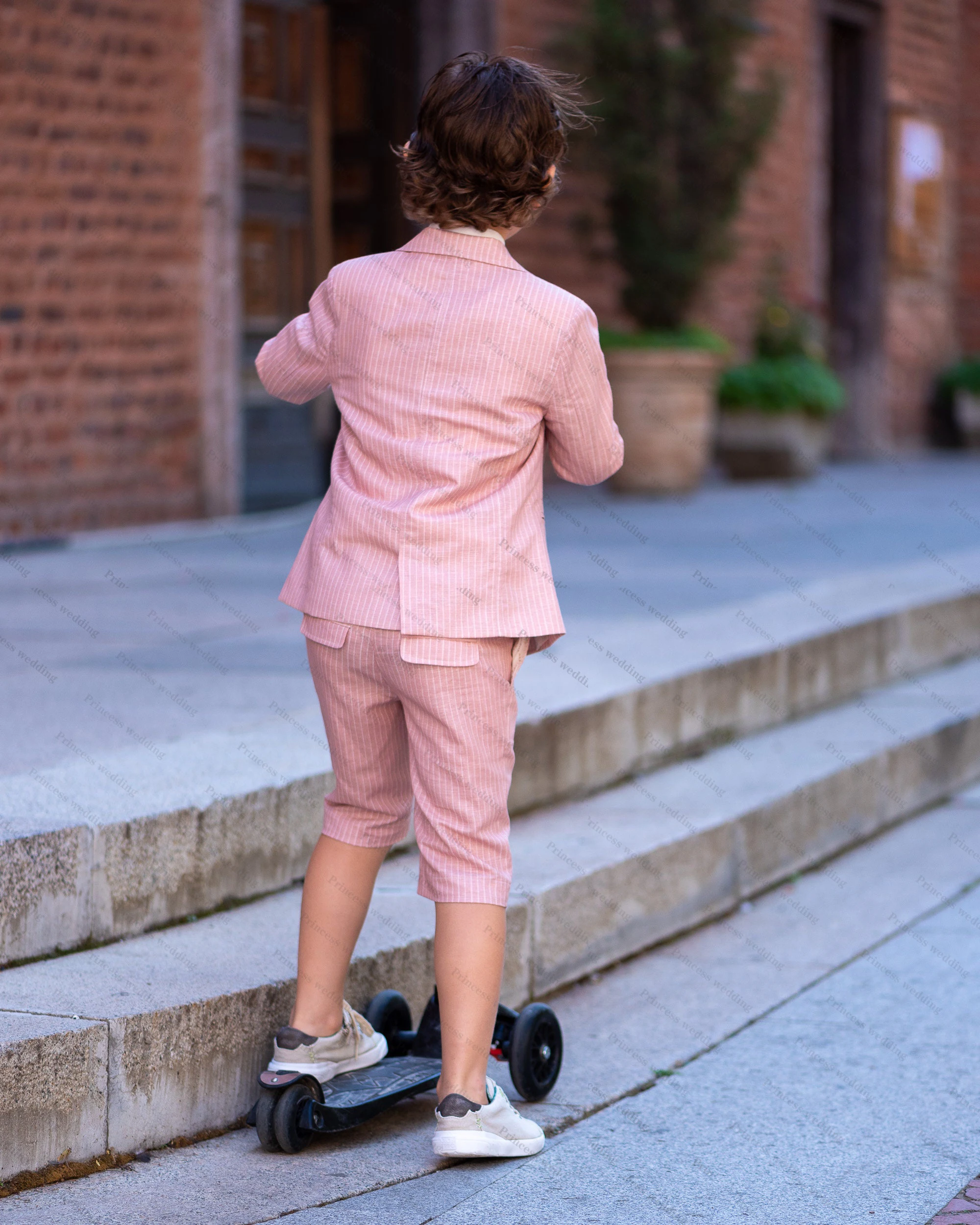 Blazer Rose 2 Pièces pour Bébé Garçon, Veste et Pantalon pour ixde Mariage, Bal, Anniversaire