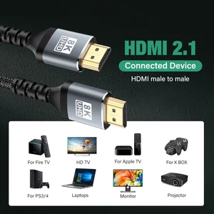 HD Video Kablosu ve TV'nize Ultra Yüksek Hızlı HDMI Kablosu, Dizüstü Bilgisayar, PS4, PS5, Xiao mi mi Kutusu, CH, 1M, 2M, 3M, 5M, 7m, 1, 2, 3, 5, 7, 8 K 60 Hz 4 K s metre 120 hz 6 Büyük satış-uzun hdmı kablosu-no. 4