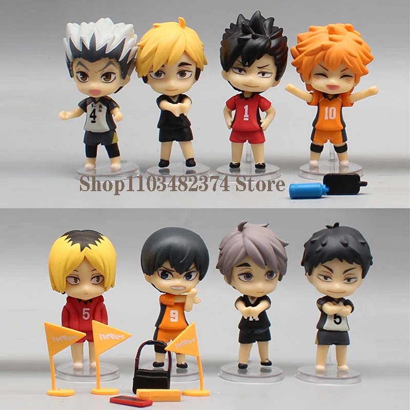 

8pcs Anime Kotaro Bokuto Haikyuu Figures Q Ver Peripheral Kozume Kenma Akaashi Keiji Tobio Action Figure PVC Collector Shoyo Toy