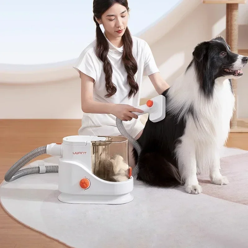 UWANT Pet Hair Vacuum Cleaner 2.5L Capacity Larger Pet Hair Dust Cup Pet Grooming Vacuum & Dog Grooming Dog Brush Kit