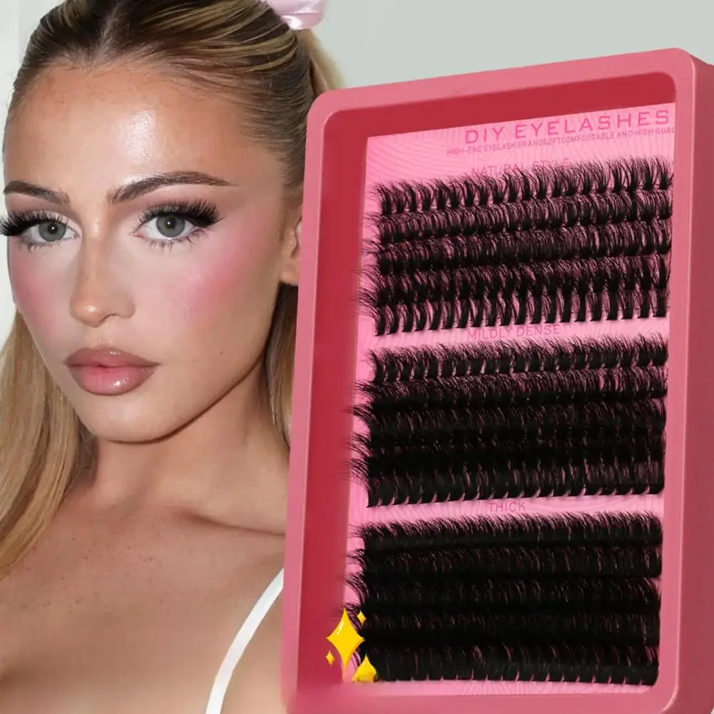 Flauschige Dicke Wimpern Cluster Wimpernverlängerungsset - 10-20MM Kunstnerz Einzelwimpern Flauschige Dicke D-Curl Wispy Einzelwimpern