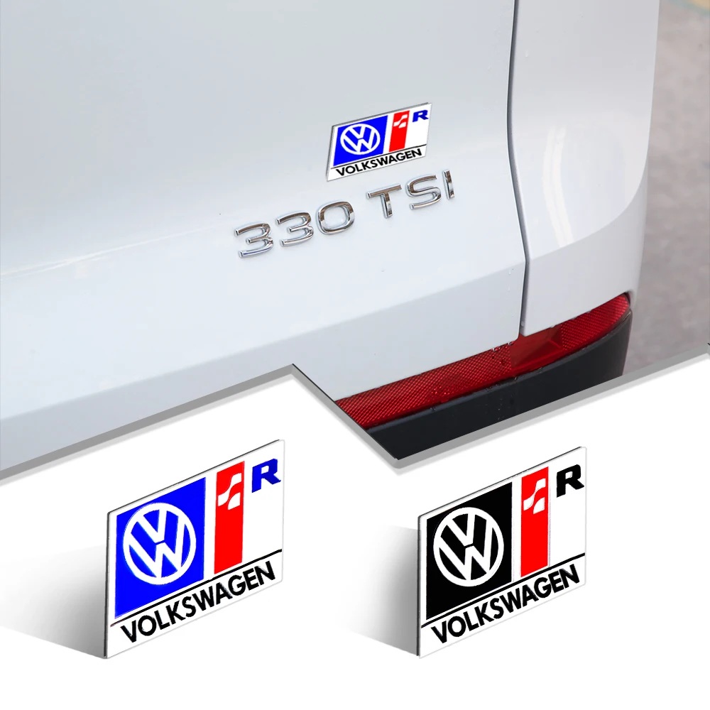 Car Accessories 3D Aluminum Logo Indoor Decoration Fender Trunk Sticker For Volkswagen VW R Motor Sport Golf Beetle Scirocco MK6