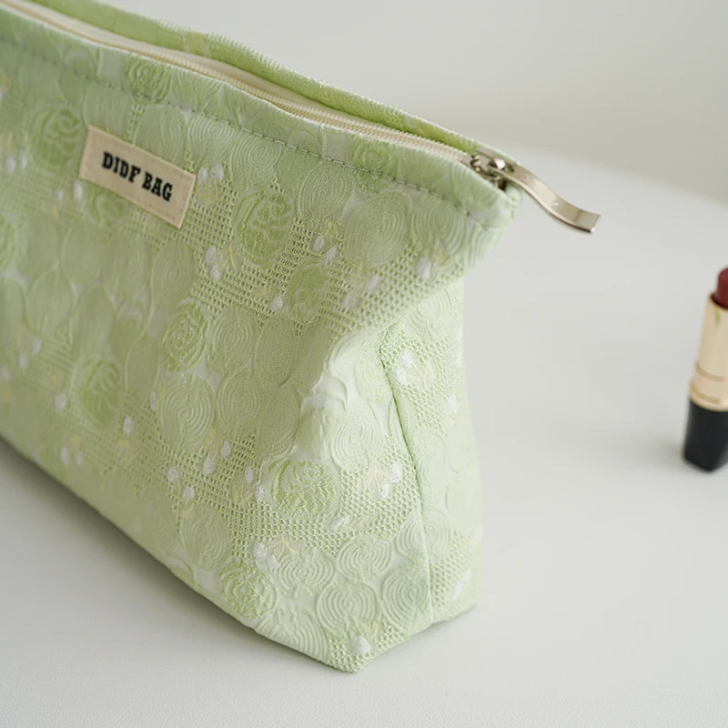 Green Women\'s Cosmetic Bag, Large Capacity Cosmetic Storage Bag, Portable Coin Purse, Toiletry Bag, Travel Liner Bag