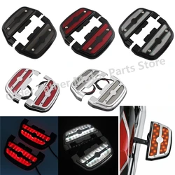 Motorcycle Accessory LED Light Rear Foot Rests Passenger Footboard Floorboard Covers For Harley Davidson Touring Glide Trike