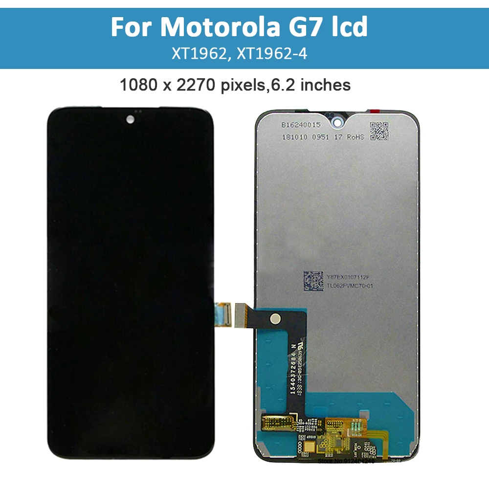 6.2''Original lcd For Motorola MOTO G7 XT1962 XT1962-4 LCD Digiziter Assembly Replacement For Motorola MOTO G7 PLUS XT1965 LCD