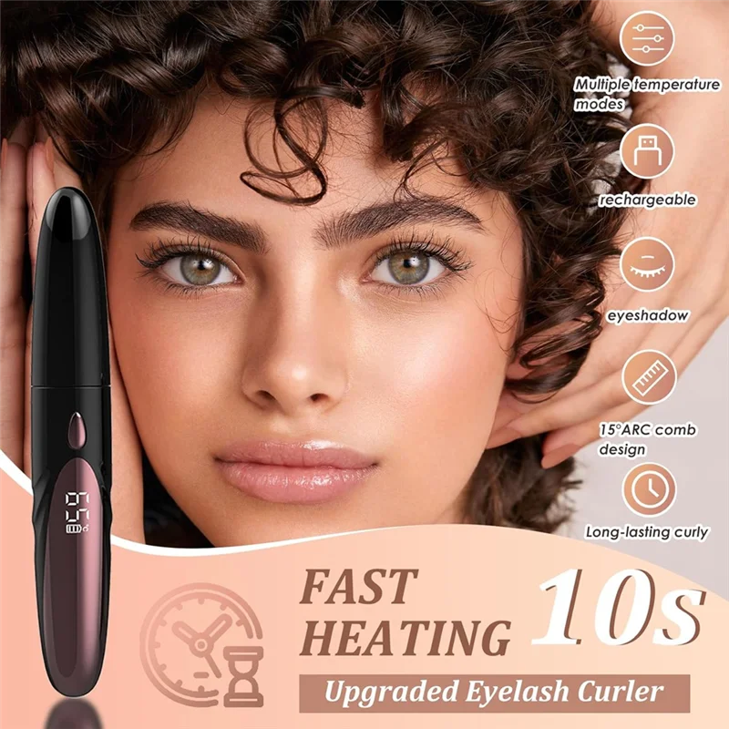 

AAAU-Heated Eyelash Curlers,Electric Eyelash Curler For Makeup Tools USB Rechargeable,Fast Heat Up Within 10S,4 Heating Modes