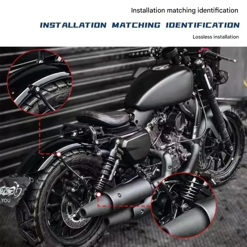 Good Quality For QJMOTO 300SRV SRV350 modified bobber retro rear fender metal extended mud tile license plate
