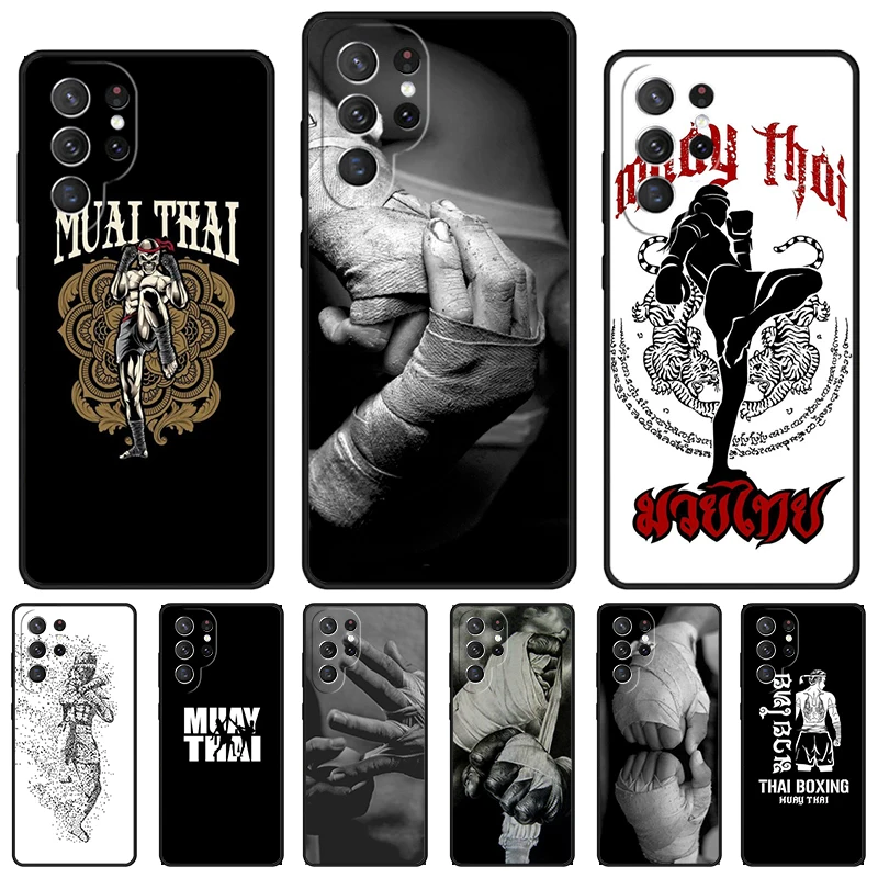 Muay Thai Kickboxing Fight phone case For Samsung Galaxy S24 S23 S22 Ultra Note 10 20 Plus S8 S9 S10 S20 S21 FE Cover