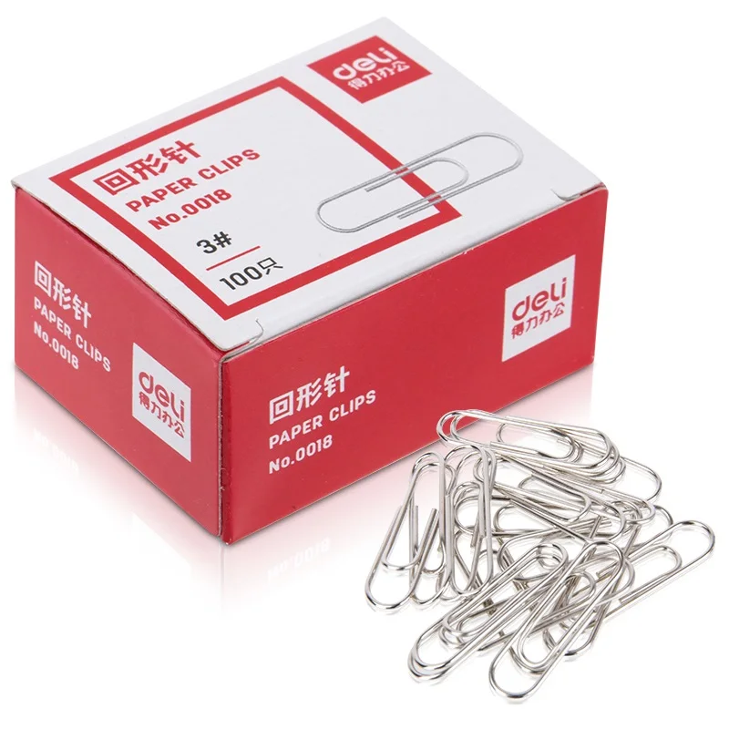 

Deli 0018 High Quality 10Packs Nickel Plated Metal Round Clips Anti-rust Bookmark Marking Documents Paper Bill Office Meeting