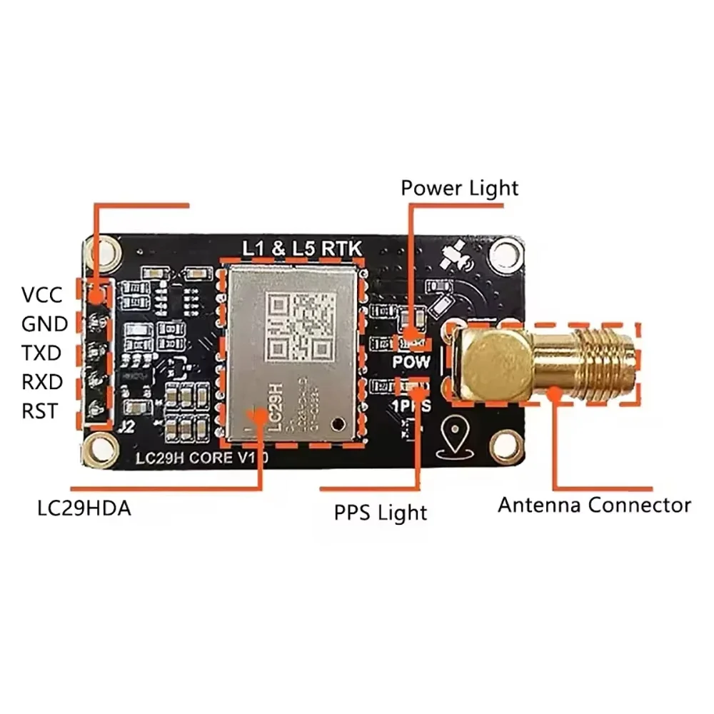 AvaCoreLC29H RTK Positioning Core Board Dual Band L1+L5 GPS Glonass Galileo LC29HDA Module GNSS High-precision Centimeter Level
