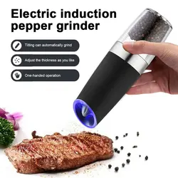 Kitchen 120ML Gravity Sensor Electric Pepper Mill Grinder Ceramic Core Spice Grinding Bottle Salt Pepper Seasoning Jar