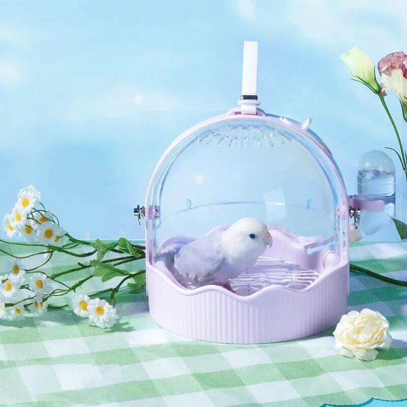 Portable Clear Bird Carry Case Transport Cage Parrots Carrier Travel Outdoor Safe Door Lock Small Pet Accessories Breathable Bag