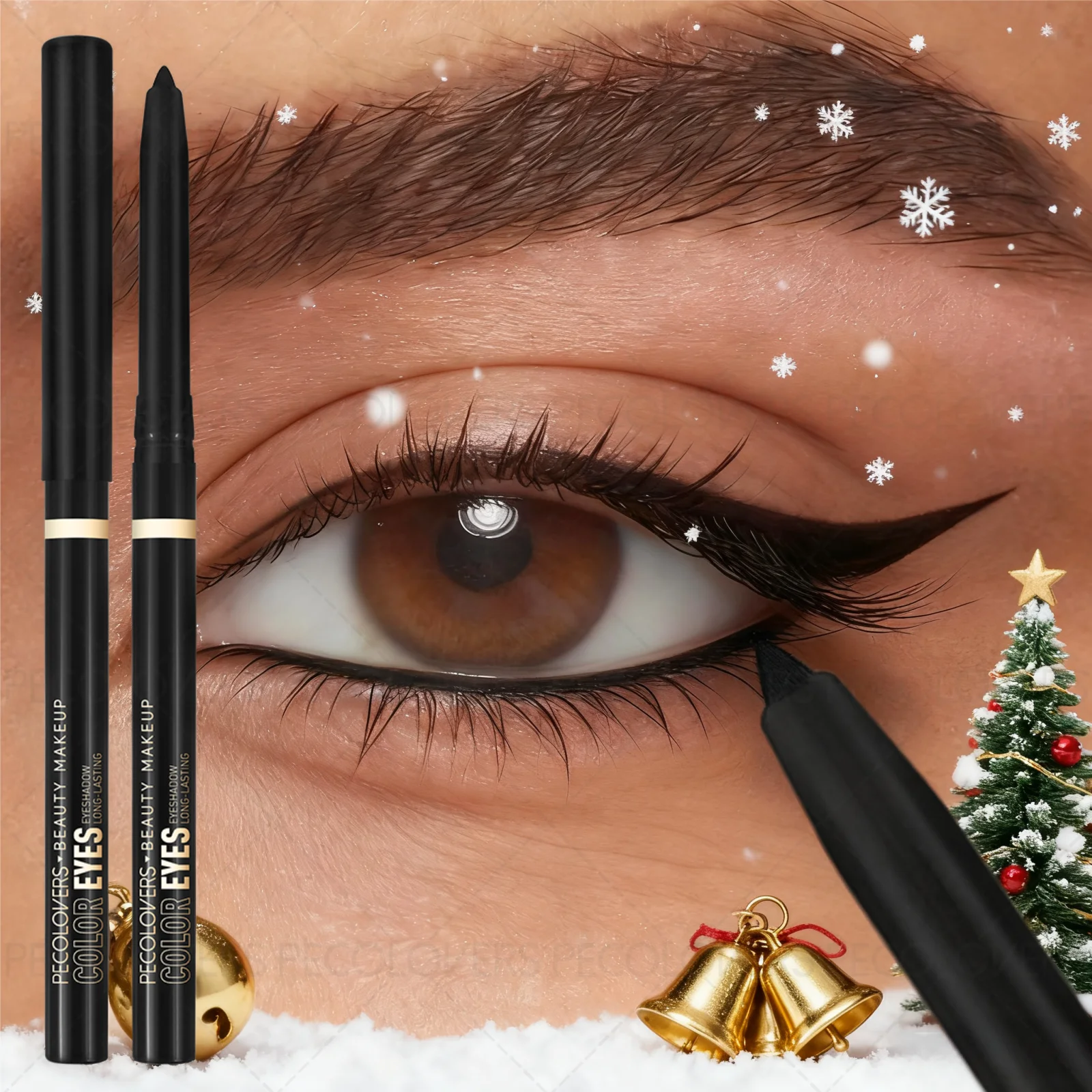Eyeliner imperméable, Non taché, longue durée, doux pour débutants, soyeux, doux, cosmétiques quotidiens essentiels, cadeau de noël, 1 pièce