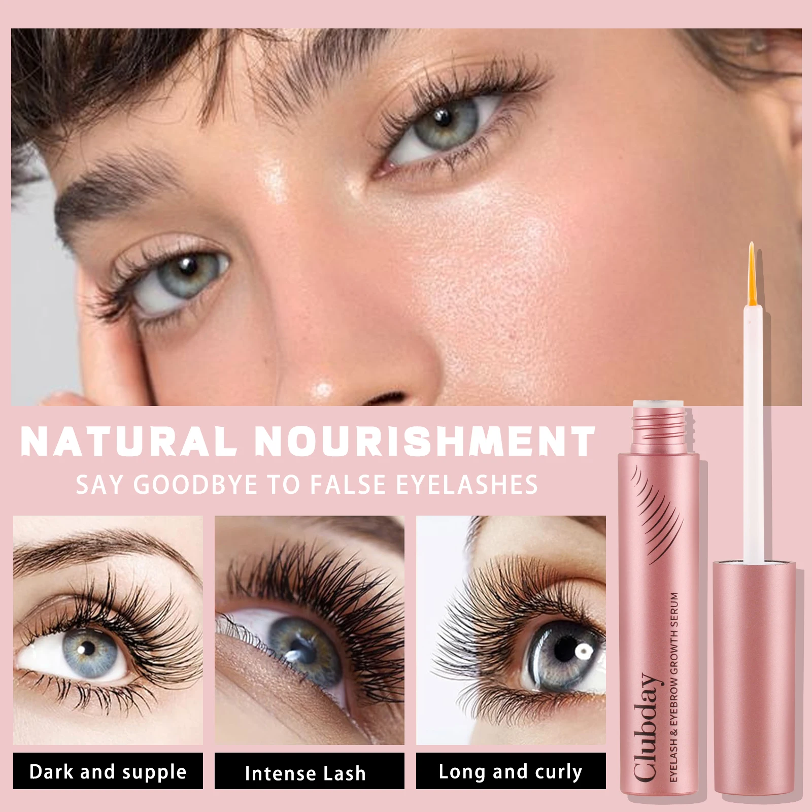 Clubday Make-up transparentes Auge schwarz natürliche Augenbrauen dicke Wimpern Curling Wimpern dickes Make-up