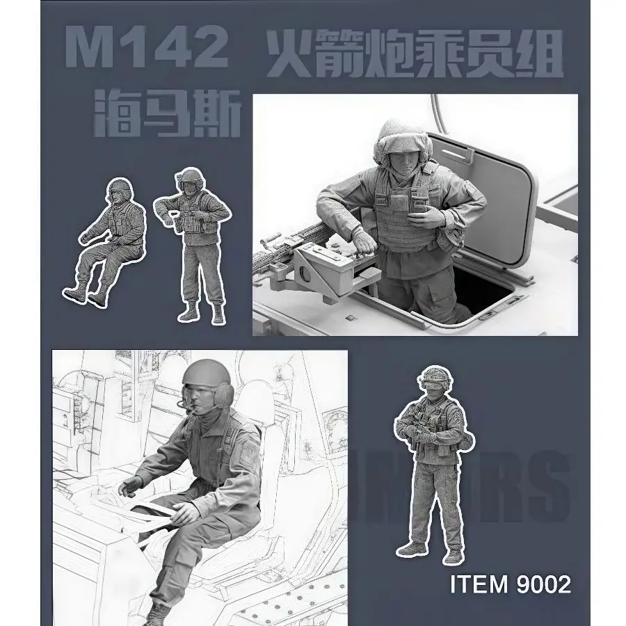 FORE ART (3 أشخاص) 9002 1/35 طاقم مطبوع ثلاثي الأبعاد لقفال الصواريخ M142 HIMARS