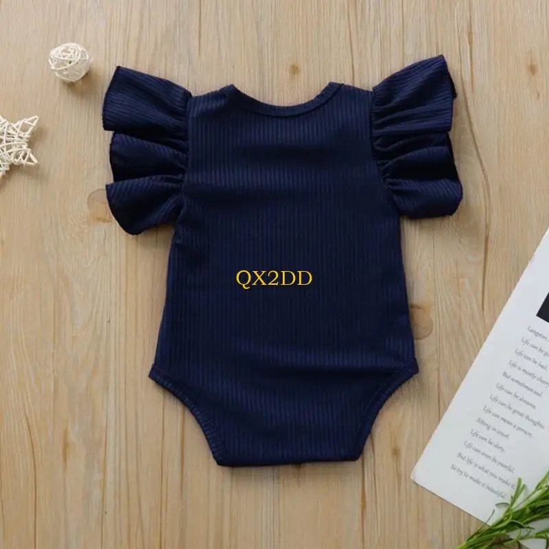 QX2D Baby Jumpsuits Breathable Cotton Romper Infant Girls Pullover Coveralls Clothing