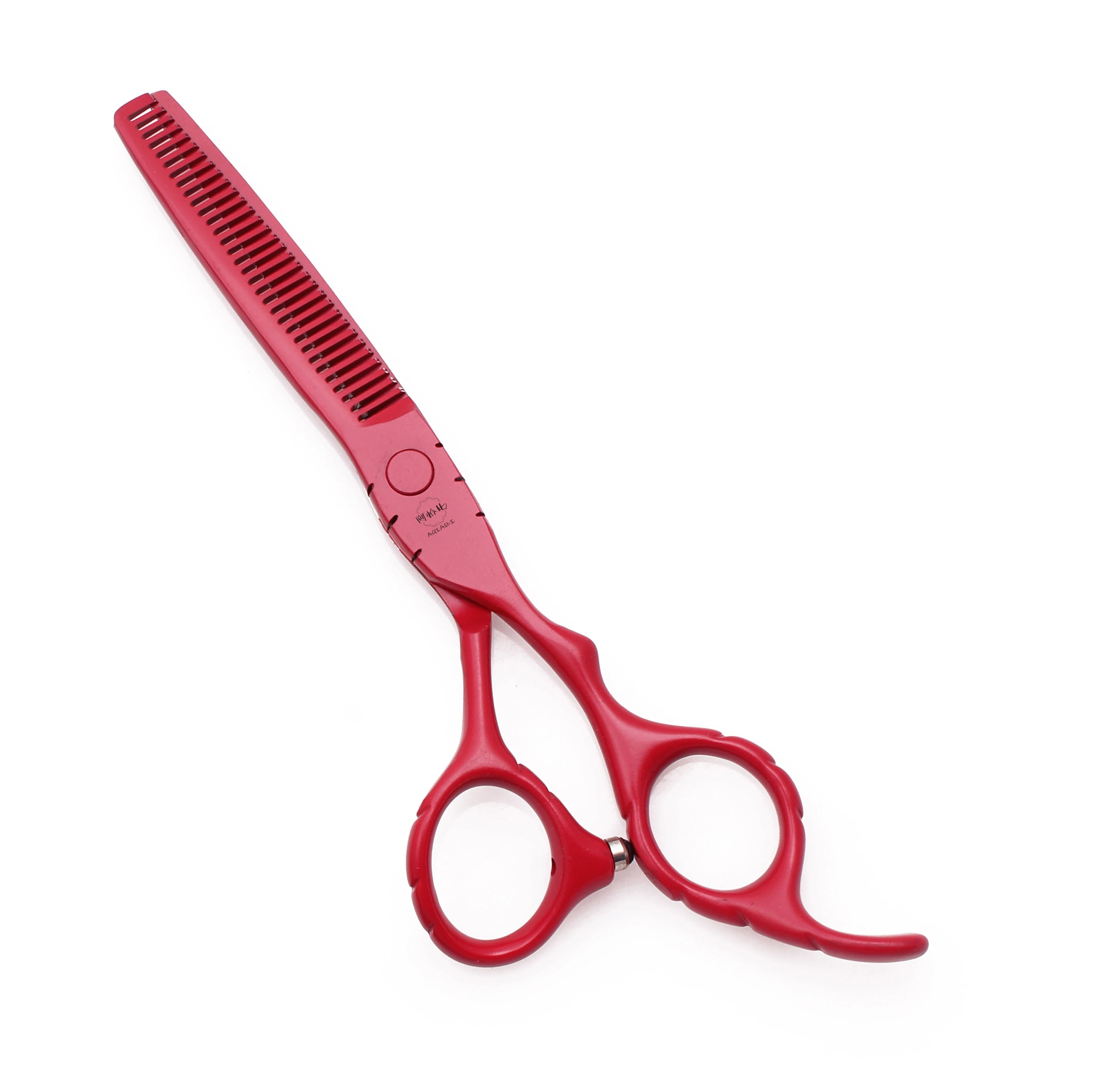 Professionelle Friseurschere 5,5" 6" AQIABI Japan Edelstahl Effilierschere Friseursalon Haarschneideschere Rot A1010 – Detail 10