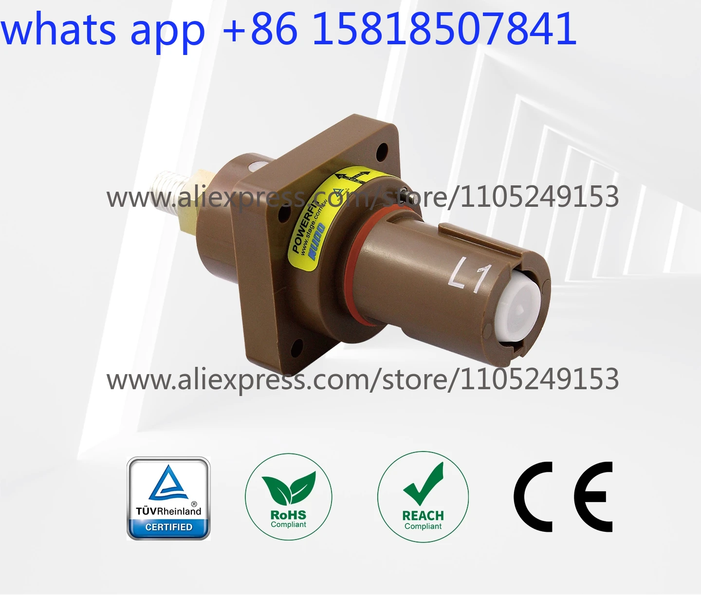 Conector Rápido Industrial de Alta Corrente 400A Terminal Através da Parede Com Plugue à Prova d'Água P3 ITT Powersafe IP67