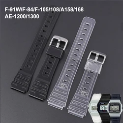 18mm Watch Strap For Casio F-91w/f84/f105/108/a158/168 Ae-1200/1300 Transparent Colorful Silicone Tpu Band Bracelet Accessories