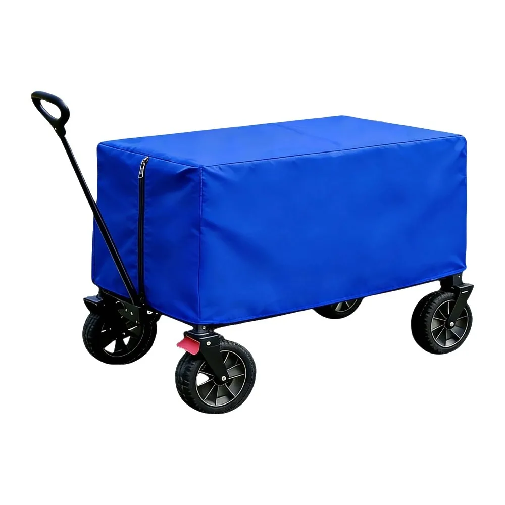 Oxford Cloth Wagon Protective Cover Waterproof Rectangle Trolley Cover Sunscreen Dust-proof Camping Cart Dust Cover Garden