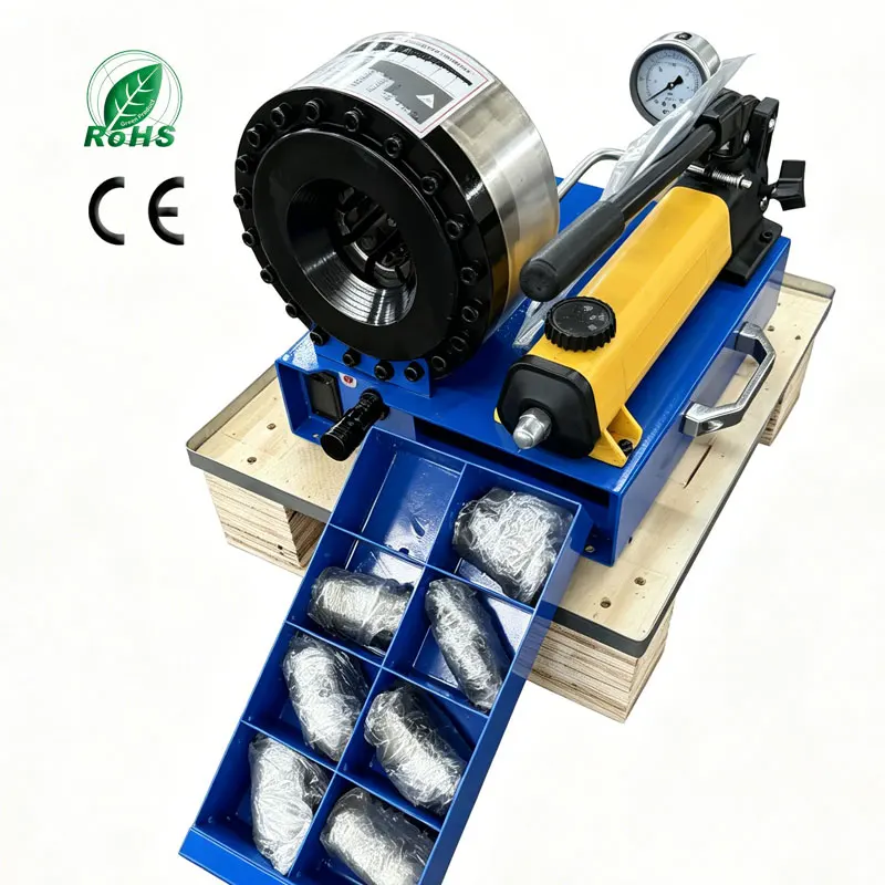 Portable Manual Crimping Machine Hydraulic Hose Crimper Small Manual Hose Crimping Tool Includes 7 Die Sets
