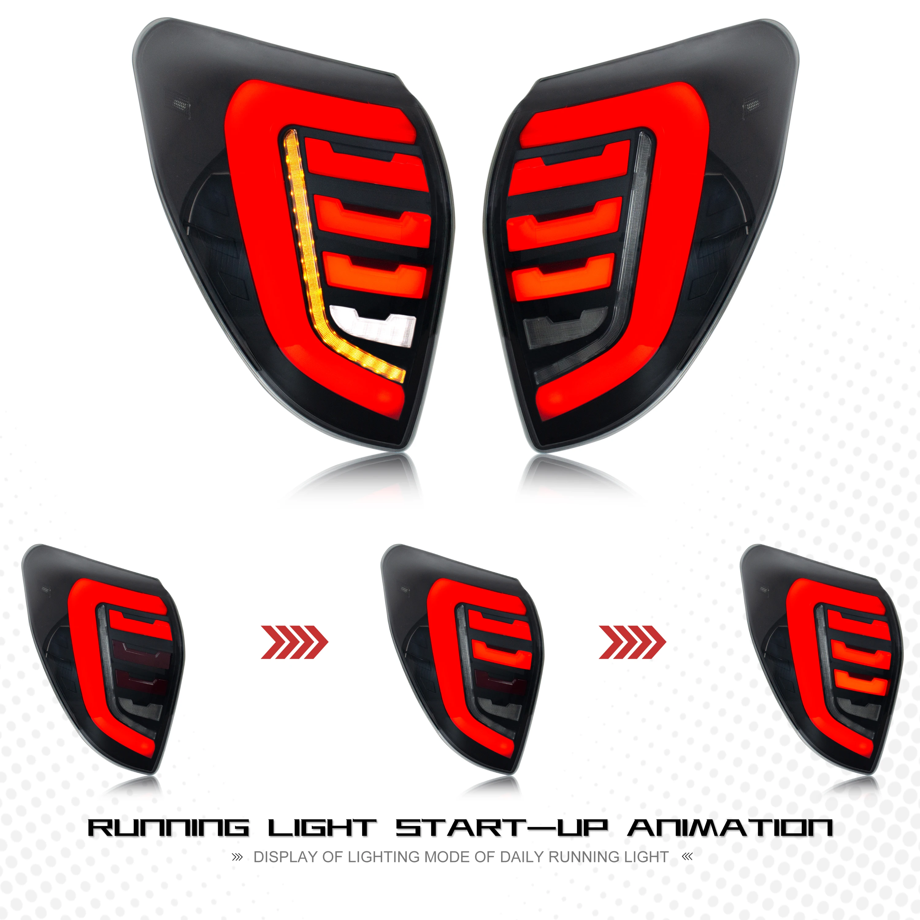 トヨタ RAV4 2009-2012用LEDテールライト シーケンシャルシグナル ダイナミックブラック リアランプアセンブリ [RAV4 2006-2008には適合しません]