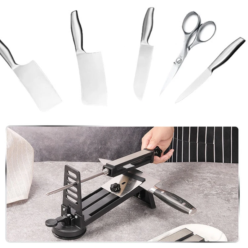 

Профессиональная точилка для ножей, набор для заточки с фиксированным углом, система заточки ножей с фиксированным углом и 3 камнями для кухни