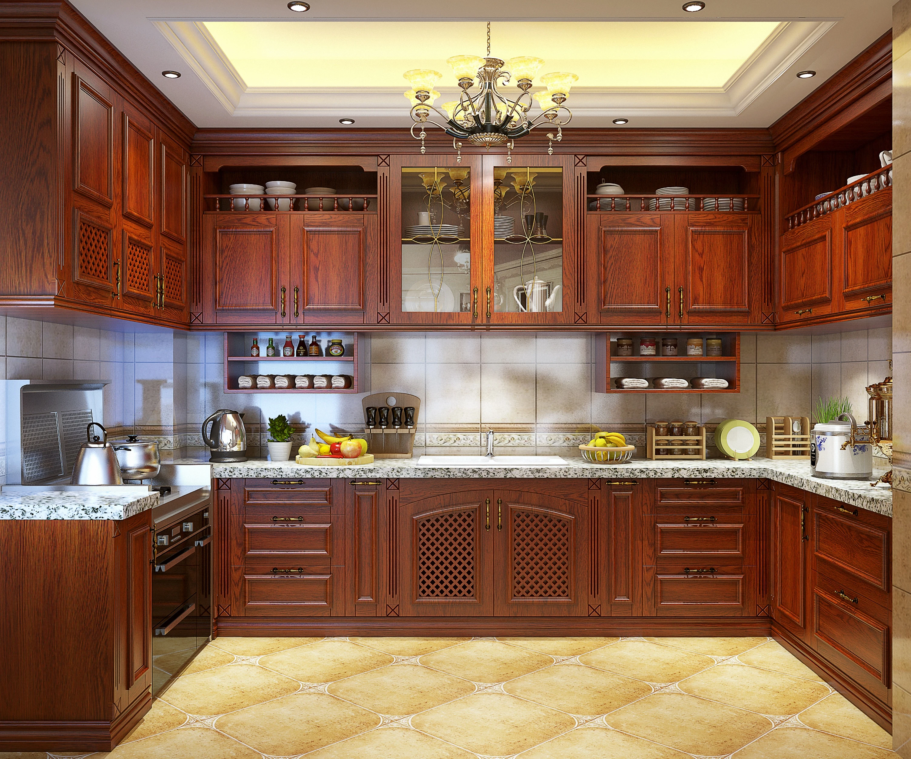 Fabricante de muebles personalizados para toda la casa, madera maciza, proveedor de gabinetes de cocina personalizados, armario verde, juego completo Rta