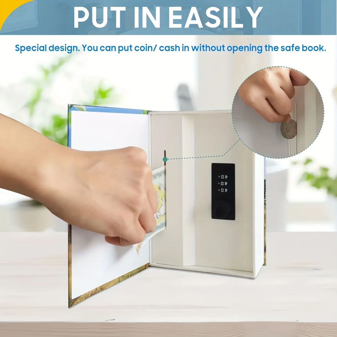 New Book-Shaped Safe with Combination Lock Hidden Security Storage Box for Cash Jewelry Passports Realistic Book Cover for Kids