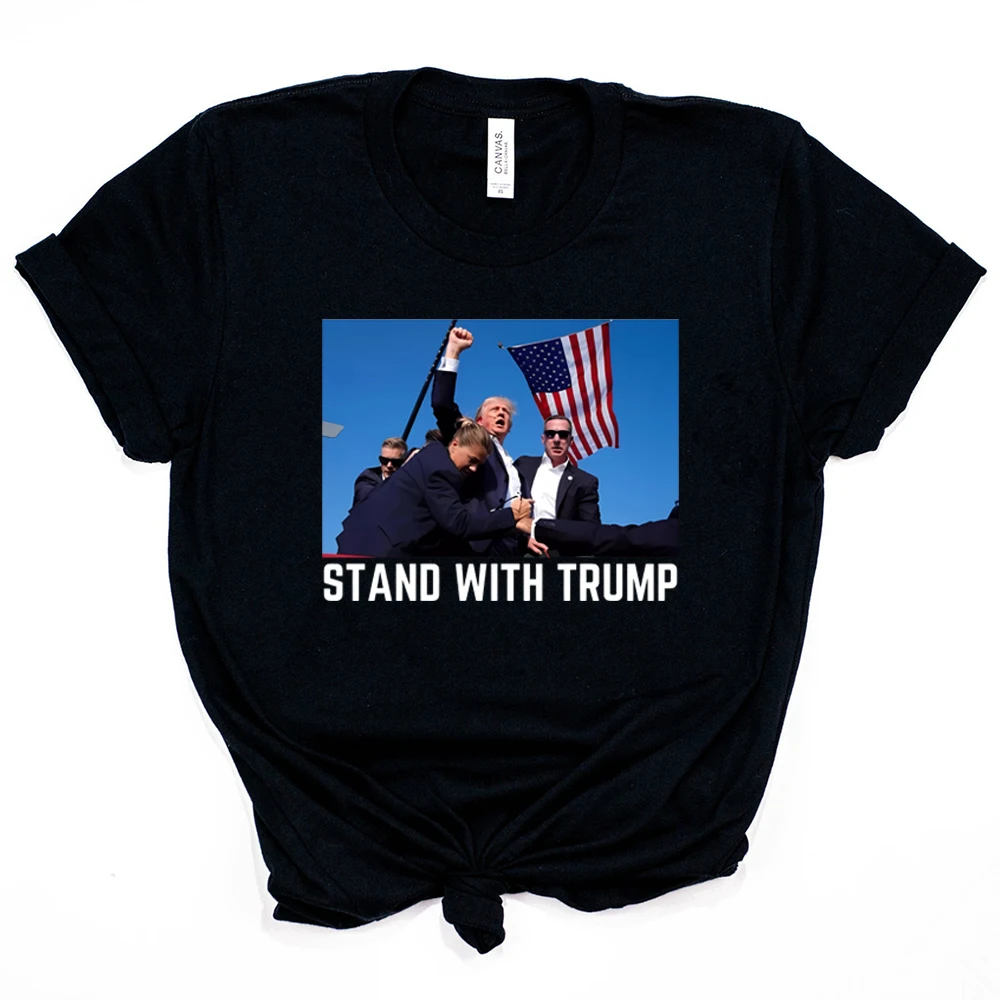 Donald Trump Rally T-Shirt Trump Shot Tee Stand with Trump Make America Great Again MAGA Tshirt Election Shirts Trendy Clothes