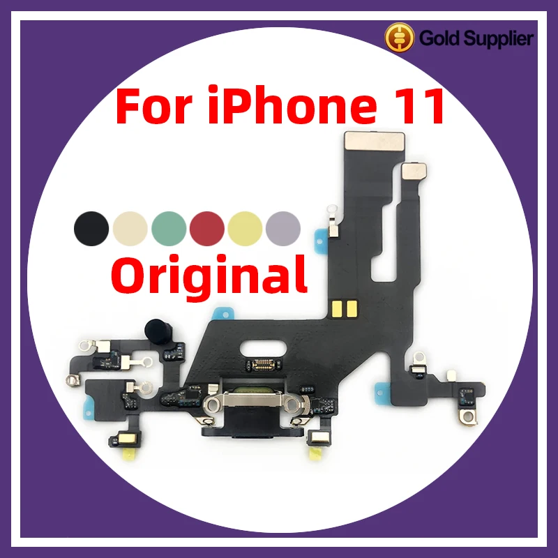 Originale per iphone 11 porta di ricarica Flex microfono Mini caricatore USB connettore Dock riparazione parti di ricambio