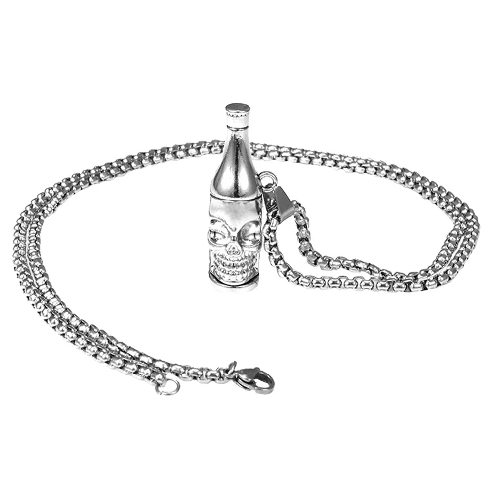 

1pc Creative Bottle Opener Pendant Necklace Unique Design Stainless Steel Jewelry for Men Cool Stylish Gift （：124）