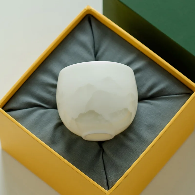 

Высококлассная чайная чашка для хозяйки, искусственная Роскошная керамическая Подарочная коробка, чанппудзю, хлопковая, толстая, Нефритовая чашка, кружка для кухни, бара