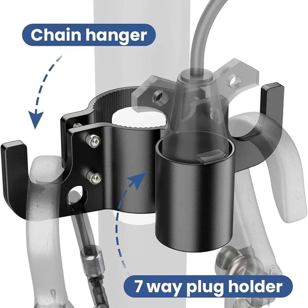 Trailer Towing Organizer, 7 Way Plug Heavy Duty Trailer Chain Wire Harness Holder, Anti-Rust High Hardness