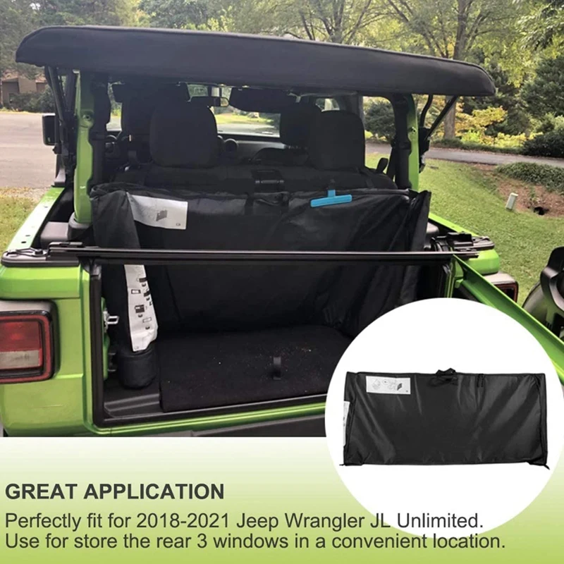 Soft Top Window Storage Bag For 2018-2022 Jeep Wrangler JL JLU Sports Sahara Freedom Rubicon Unlimited 2 Door & 4 Door