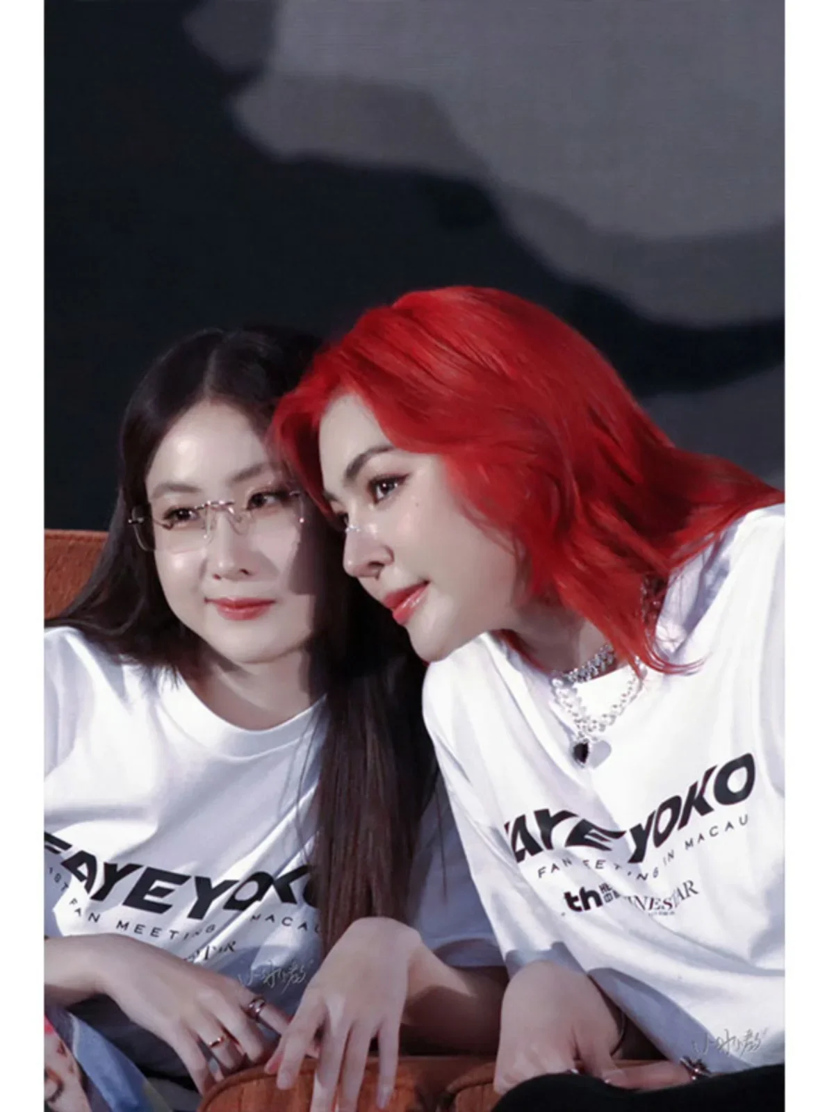 2025 فارغة سر الحب ملء اجتماع مروحة FayeYoko Macau فارغة ، نفس تي شيرت صيف جديد الثقيلة القطن فضفاض رسالة