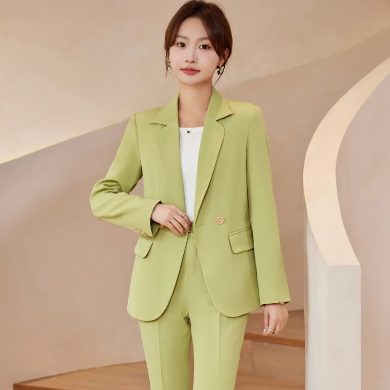 

Autumn Winter Formal OL Styles Pantsuits for Women Blazers Office Work Wear Blazers Professional Uniform Designs Trousers Set