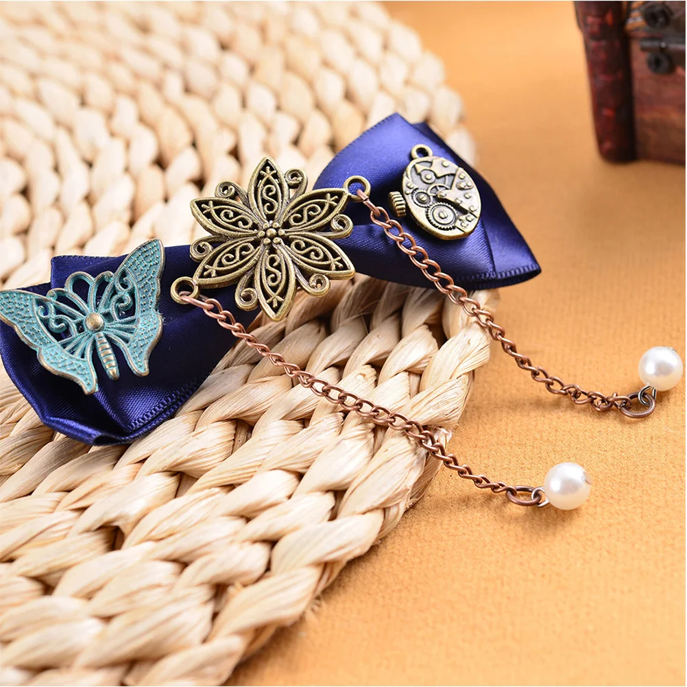 

2pcs Gear Hairpin Barrettes Women Bows Gothic Hair Accessories Vintage Zinc Alloy Decorative Clips Hair Slides Bowknot