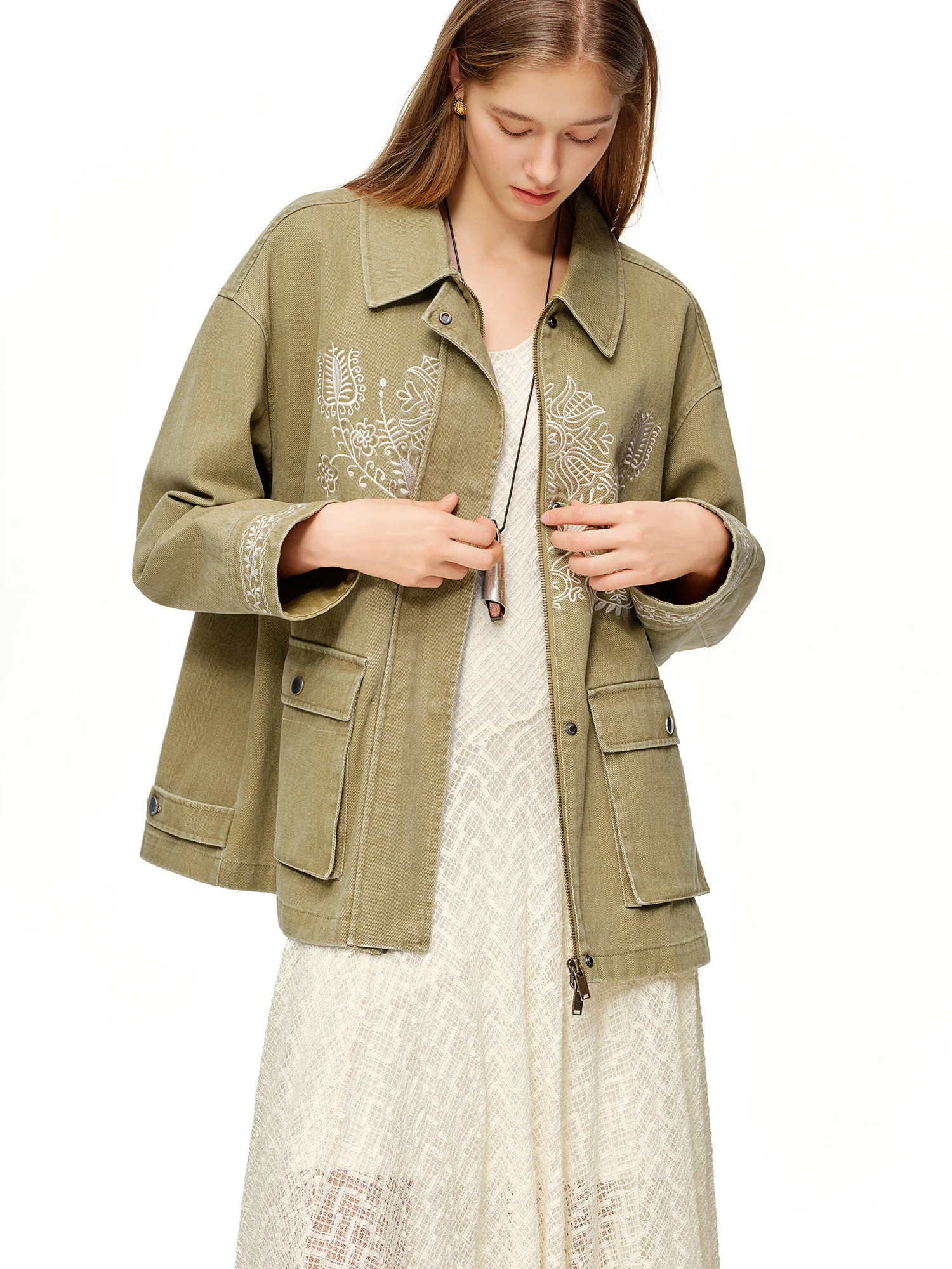 DUSHU Retro Embroidered Denim 2026 Spring New Arrival Fashionable Casual Short Jacket Personality Streetwear Commuting Coats - Image 3