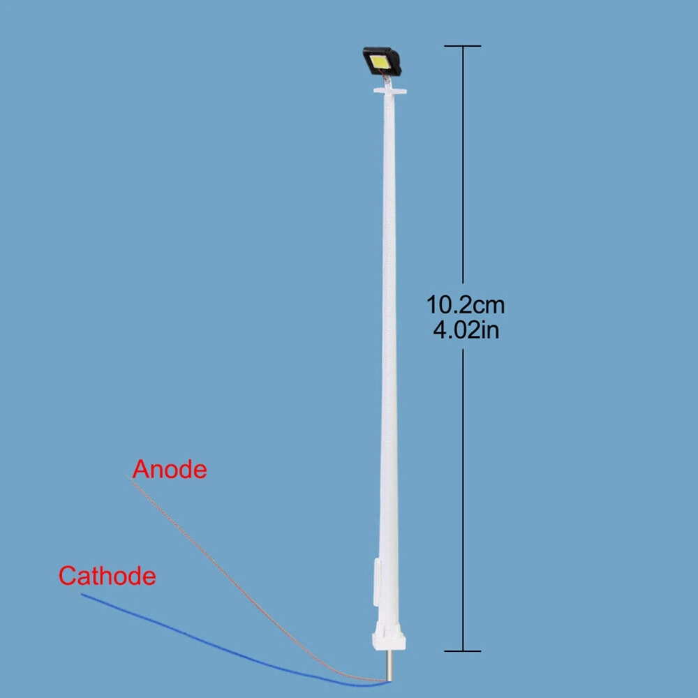5/10pcs modelo ferroviário escala HO Plaza poste de luz 10cm 1:87 playground luzes de rua