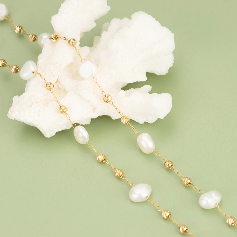 assoonas, C307, DIY-Kette, nickelfrei, 18k vergoldet, Kupfer, Natursteinperle, Schmuckherstellung, DIY-Armband-Halskette, 50cm/Stück – Detail 1